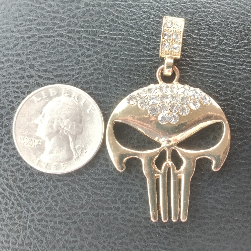 Gold Tone Punisher Pendant